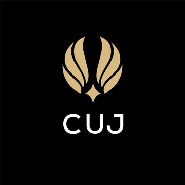CUJ creative minimalist letter logo.