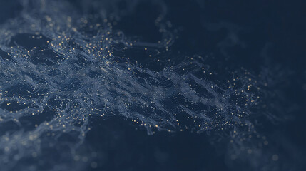 Poster - Abstract Sea of Sparkling Particles: An enigmatic abstract depiction of countless glittering particles swirling together in a vast ocean.