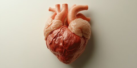Poster - Anatomical heart model showcasing intricate details for educational purposes in a studio setting