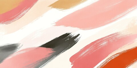 Poster - Abstract painting with bold brush strokes in various colors on textured background