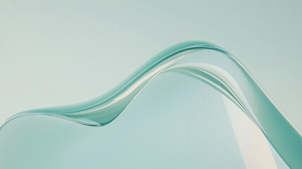 Poster - Fluid Curves: A mesmerizing view of gently curving ribbons of liquid, their turquoise hue adding a sense of flowing grace, all set against a subtle backdrop.