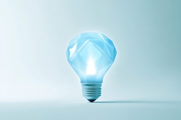Wall Mural - a glowing, faceted light bulb, symbolizing innovation and new ideas.
