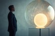 © Anjali - A businessman contemplates a luminous sphere, symbolizing innovation, opportunity, and the future of business.
