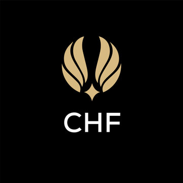 CHF creative minimalist letter logo.
