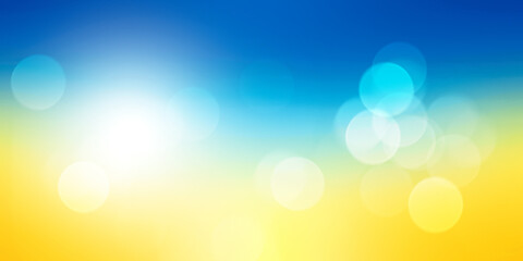 Wall Mural - yellow summer abstract background blur with bokeh