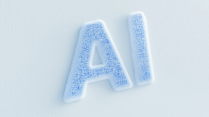 Poster - AI Letters: A close-up, high-angle shot of a stylized rendering of the letters 