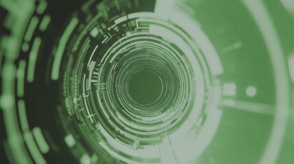 Poster - Futuristic Tunnel: A captivating, stylized image of a digital tunnel, glowing with an inviting green light that draws the viewer in.