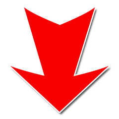 Wall Mural - red arrow down