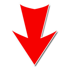 Wall Mural - red arrow sign with shadow