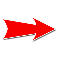 Wall Mural - red arrow on white