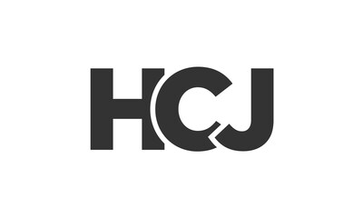 Poster - HCJ logo design template with strong and modern bold text. Initial based vector logotype featuring simple and minimal typography. Trendy company identity.