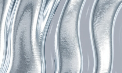 Poster - mesmerizing silver liquid texture flows gracefully, showcasing smooth, wavy patterns that evoke sense of calm and elegance. reflective surface adds depth and intrigue to composition