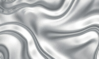 Poster - smooth silver liquid texture creates mesmerizing visual effect, with flowing waves and reflective surfaces that evoke sense of calm and elegance