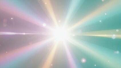 Poster - bright abstract light rays bursting through a colorful gradient background in a soft and dreamy atmo