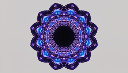 Poster - Colorful abstract mandala design featuring intricate geometric patterns with a dark center