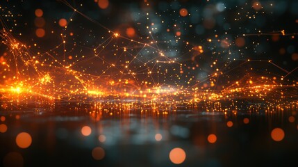 Poster - Abstract Network Connection: Glowing Nodes and Lines
