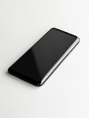 Poster - Elegant Black Smartphone Mockup Modern Device Technology Digital Screen Mobile Phone Isolated Background Clean Minimalist Design Product Presentation 