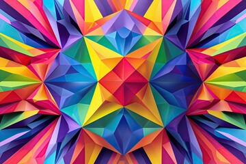 Poster - Radiant Polygonal Design with a Colorful Rainbow Palette