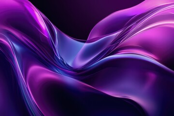 Wall Mural - Abstract fluid 3D render with a black background and holographic, iridescent neon curved wave in motion. Abstract fluid iridescent holographic curved wave in motion colorful gradient. MZ 