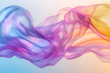 Wall Mural - An iridescent fluid abstract image with vibrant colors in a smooth, flowing style on a soft gradient background. Vibrant holographic fluid colors flow abstractly. pastel pink. MZ 