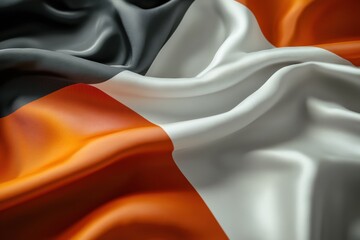Leinwandbilder - National flag waving in soft light against a minimal backdrop, showcasing high-detail fabric texture and elegant design in natural surroundings Generative AI
