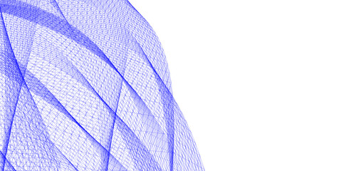 Poster - Abstract Wireframe Flow - Dynamic Curved Mesh Lines - Vector Illustration