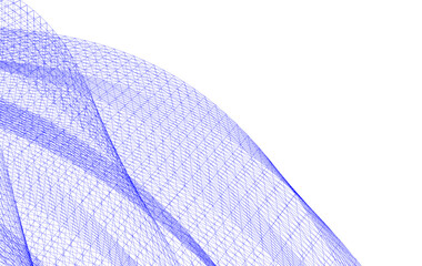 Poster - Abstract Wireframe Flow - Dynamic Curved Mesh Lines - Vector Illustration