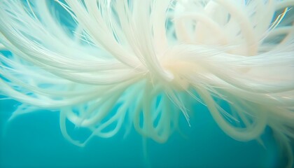 Wall Mural - a close up of a white flower on a blue background