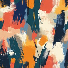 Poster - Expressive abstract pattern featuring bold colors and dynamic brush strokes showcasing artistic flair in a vibrant design Generative AI