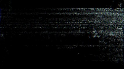 Fototapete - Digital glitch noise animation. Black background. Pixel VHS distortion effect. VCR tape. Glitch art. Film grain backdrop. Pause old television screen. Grainy texture. Video glitching.