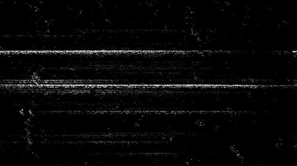 Fototapete - Digital glitch noise animation. Black background. Pixel VHS distortion effect. VCR tape. Glitch art. Film grain backdrop. Pause old television screen. Grainy texture. Video glitching.