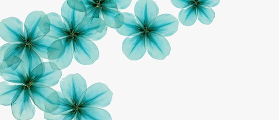 Poster - Bright turquoise flowers add a refreshing touch to minimalist decor in a simple, elegant setting