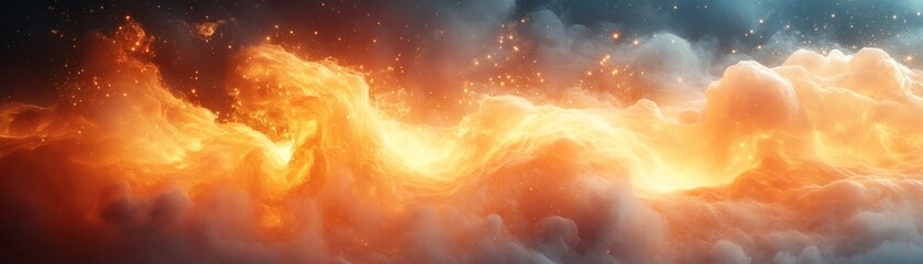 Wall Mural - vibrant clouds, displaying a beautiful display of colours, with an abundance of detail in a soft glow