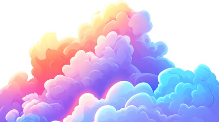 Poster - Abstract Pastel Clouds: Colorful, Dreamy Background, PNG