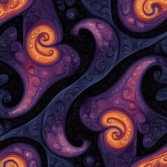 Leinwandbilder - Intricate fractal pattern with vibrant color gradients swirling in cosmic shapes and mathematical symmetry Generative AI