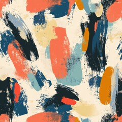 Aufkleber - Expressive pattern with bold paintbrush strokes and rich colors in abstract design for artistic decor and textile use Generative AI