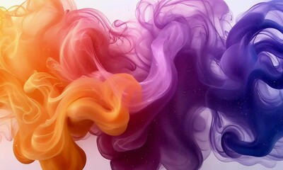 Wall Mural - colorful abstract fluid motion with swirling purple and orange tones creating a dreamy background te