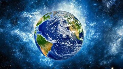 Poster - view of earth from space showcasing blockchain technology connections generative ai