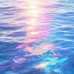 Poster - Shimmering reflections on tranquil water create a serene abstract display of colors in a natural setting