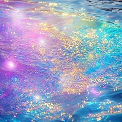 Poster - Colorful abstract reflections shimmering on water create a mesmerizing visual effect during daylight