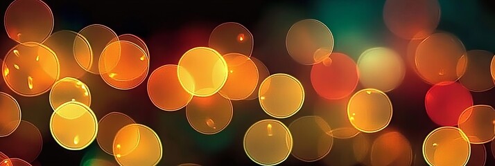 Poster - colorful bokeh abstraction with blurred circular lights in warm hues creating a vibrant atmosphere
