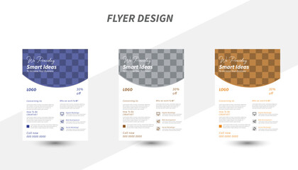 corporate creative colorful business flyer template design set, abstract business flyer, vector temp