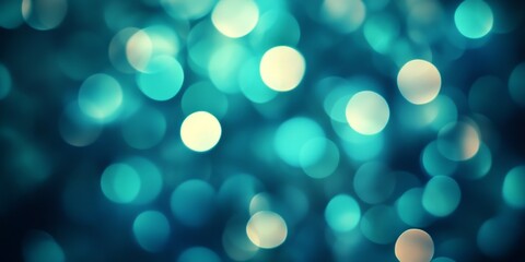 Poster - colorful bokeh effects create an abstract backdrop with soft teal and white circles captivating the 