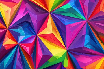 Poster - Colorful Geometric Rainbow Polygon Background with Vibrant Elements