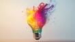 © 윤상필 - 색이 터지는 창조적인 전구 일러스트, AI 생성