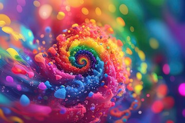 Poster - vibrant colorful abstract rainbow background with blurred effects and bright palette