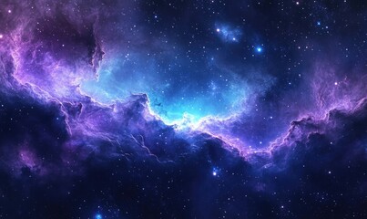 a beautiful blue and purple sky with many stars