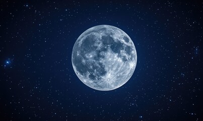 Wall Mural - a large blue moon is the main focus of this image