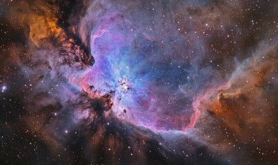 Wall Mural - a colorful nebula with a bright blue center
