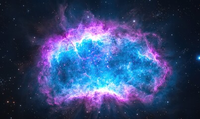 Wall Mural - a blue and purple nebula in space
